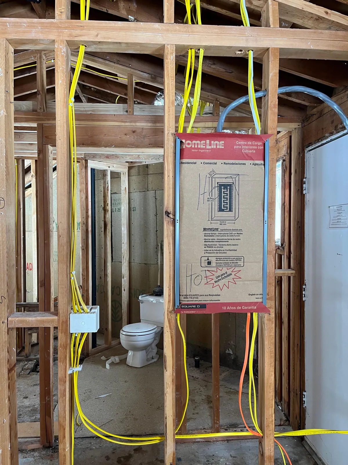 Residential electrical panel rough-in from an actual Chesbro Electric project